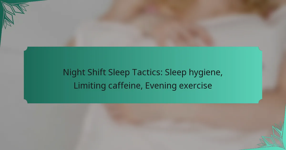 Night Shift Sleep Tactics: Sleep hygiene, Limiting caffeine, Evening exercise